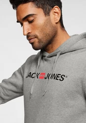 Jack & Jones Hoodie Corp Sweat Hood Kapuzen Sweatshirt Jumper Reg Fit (3477) Grau/Hellblau/Hellgrau/Schwarz/Rot