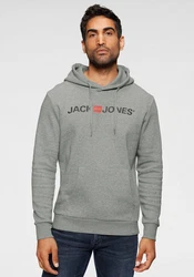 Jack & Jones Hoodie Corp Sweat Hood Kapuzen Sweatshirt Jumper Reg Fit (3477) Grau/Hellblau/Hellgrau/Schwarz/Rot