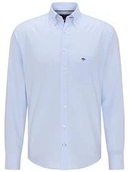 FYNCH-HATTON Langarmhemd mit Button-Down-Kragen Blau/Hellblau