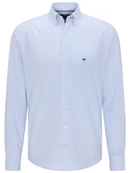 FYNCH-HATTON Langarmhemd mit Button-Down-Kragen Blau/Hellblau