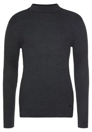 Stehkragenpullover in Rippstrickoptik