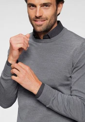 OLYMP Rundhalspullover Strick Casual 