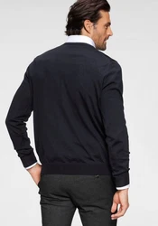 OLYMP Rundhalspullover Strick Casual Dunkelblau/Schwarz/Dunkelgrau
