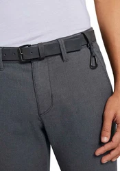 TOM TAILOR Denim Chinohose Strukturierte mit Gürtel Dunkelgrau/Grau/Hellgrau