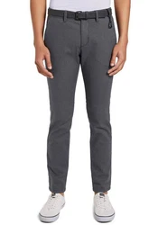 TOM TAILOR Denim Chinohose Strukturierte mit Gürtel Dunkelgrau/Grau/Hellgrau