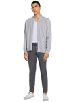 TOM TAILOR Denim Chinohose Strukturierte mit Gürtel Dunkelgrau/Grau/Hellgrau