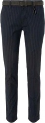 TOM TAILOR Denim Chinohose Strukturierte mit Gürtel Dunkelblau/Grau/Hellblau/Blau