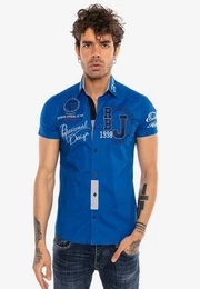 Kurzarmhemd Fort Wayne im Slim Fit-Schnitt mit Stickerei