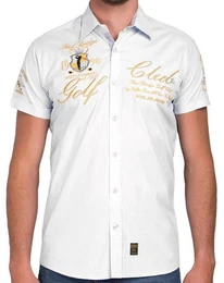 Kurzarmhemd Hemd Slim Fit Stickerei im Slim Fit-Schnitt mit Stickerei