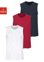 H.I.S Muscleshirt mit Rundhalsausschnitt (Packung 3-tlg) Schwarz