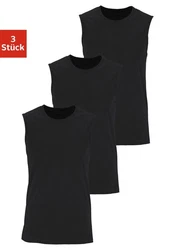 H.I.S Muscleshirt mit Rundhalsausschnitt (Packung 3-tlg) Schwarz/Rot