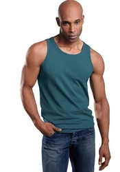 H.I.S Tanktop Unterhemd Herren 3-tlg Rundhals Türkis