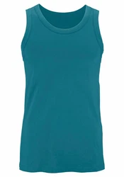 H.I.S Tanktop Unterhemd Herren 3-tlg Rundhals Türkis