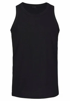 H.I.S Tanktop Unterhemd Herren 3-tlg Rundhals Schwarz/Dunkelblau