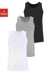 H.I.S Tanktop Unterhemd Herren 3-tlg Rundhals Weiß/Creme