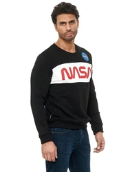RedBridge Sweatshirt McKinney NASA Print Astronauten-Look Schwarz/Dunkelgrau/Rot/Weiß