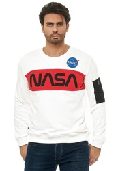 RedBridge Sweatshirt McKinney NASA Print Astronauten-Look Weiß/Rot