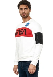 RedBridge Sweatshirt McKinney NASA Print Astronauten-Look Weiß/Rot