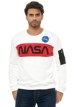 RedBridge Sweatshirt McKinney NASA Print Astronauten-Look Weiß/Rot