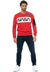 RedBridge Sweatshirt McKinney NASA Print Astronauten-Look Rot