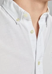 Jack & Jones Langarmhemd OXFORD SHIRT Weiß/Creme/Khaki