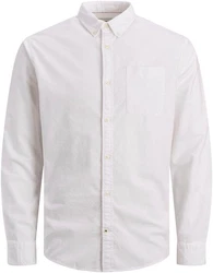 Jack & Jones Langarmhemd OXFORD SHIRT Weiß/Creme/Khaki
