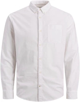 Jack & Jones Langarmhemd OXFORD SHIRT Weiß/Creme/Khaki