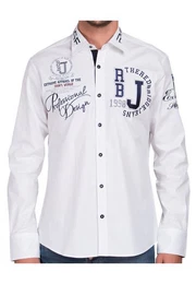 Langarmhemd Hialeah mit Big Print & Patches