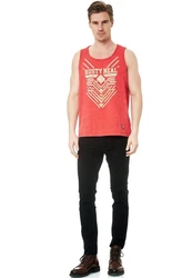 Rusty Neal Tanktop mit modernem Print Rot