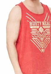 Rusty Neal Tanktop mit modernem Print Rot