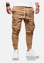 Rello & Reese Herren Cargo Chinohose Jogger Hose JN-3839 Khaki/Beige/Braun