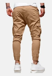Rello & Reese Herren Cargo Chinohose Jogger Hose JN-3839 Khaki/Beige/Braun
