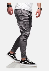 Rello & Reese Herren Cargo Chinohose Jogger Hose JN-3839 Dunkelgrau/Hellgrau/Khaki/Grau/Dunkelgrün