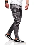 Rello & Reese Herren Cargo Chinohose Jogger Hose JN-3839 Dunkelgrau/Hellgrau/Khaki/Grau/Dunkelgrün