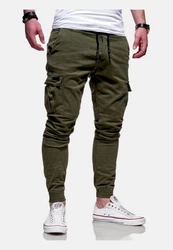 Rello & Reese Herren Cargo Chinohose Jogger Hose JN-3839 Khaki (JN-3839)