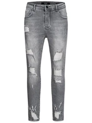 behype Slim-fit-Jeans Dino Hellgrau/Grau/Dunkelgrau
