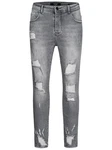behype Slim-fit-Jeans Dino Hellgrau/Grau/Dunkelgrau