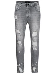 behype Slim-fit-Jeans Dino Hellgrau/Grau/Dunkelgrau