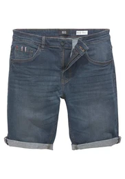 Jeansshorts DEYO gerader Schnitt, Used-Waschung, niedrige Leibhhe
