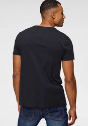 Bruno Banani T-Shirt kurze Ärmel Rundhalsausschnitt Dunkelblau/Blau/Dunkelgrün