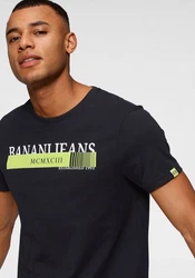 Bruno Banani T-Shirt kurze Ärmel Rundhalsausschnitt Dunkelblau/Blau/Dunkelgrün
