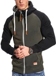 behype Sweatjacke RAGLAN Dunkelgrün/Khaki