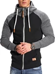 behype Sweatjacke RAGLAN Dunkelgrau/Schwarz