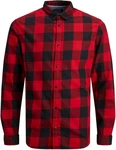 Jack & Jones Plus Hemd JJEGINGHAM Rot/Schwarz