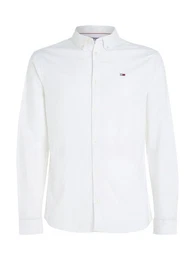 Langarmhemd TJM Slim Stretch Oxford Shirt mit Flaglabel auf der Brust