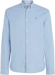 Langarmhemd TJM Slim Stretch Oxford Shirt mit Flaglabel auf der Brust