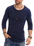 Rello & Reese Herren Oversize Longsleeve Crew Neck Sweatshirt T-Shirt MT-7315 