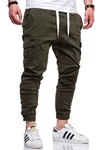 behype Cargohose HAWK mit elastischem Bund Dunkelgrün/Khaki
