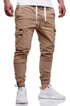 behype Cargohose HAWK mit elastischem Bund Khaki/Beige/Braun
