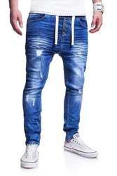 behype Slim-fit-Jeans Mood Blau/Dunkelblau